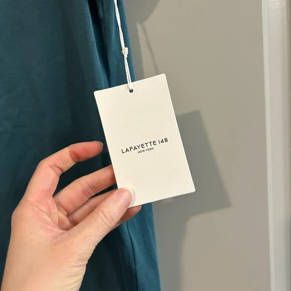 Lafayette 148 New York Blue Short Sleeve Tee - Picture 3 of 5